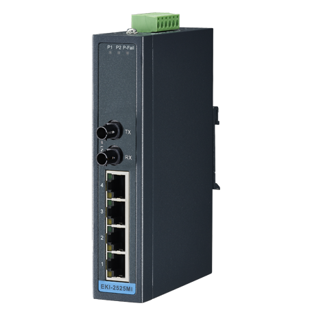 EKI-2525MI-ST-BE - 4 + 1FX ST Multi-Mode unmanaged Etherne