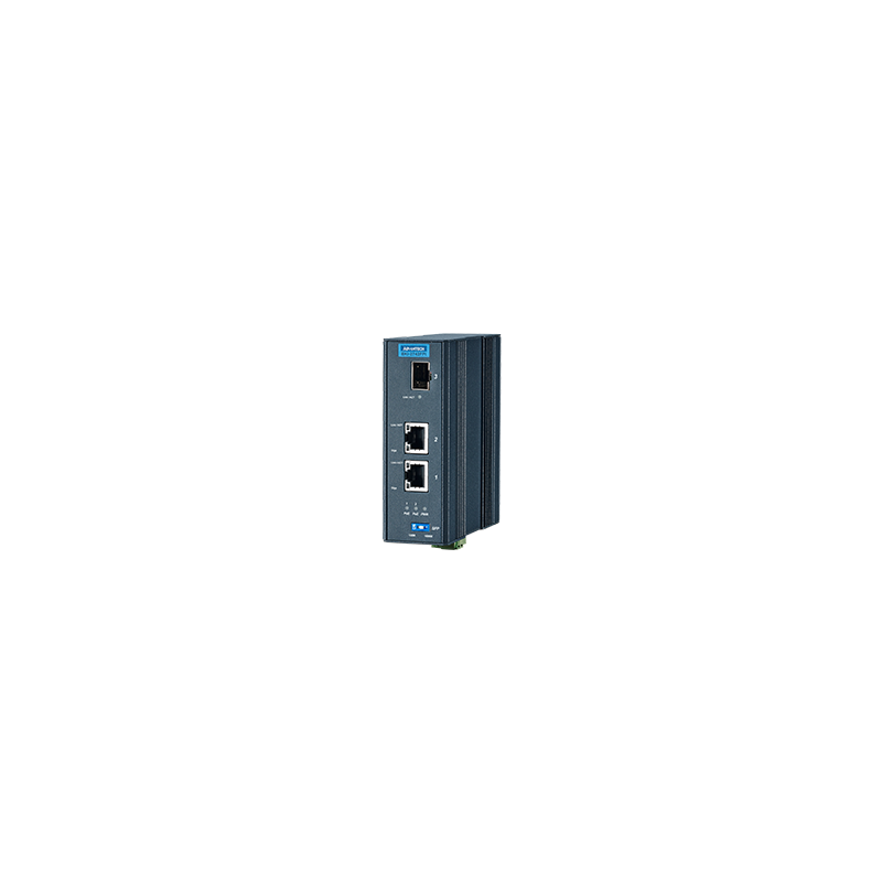 EKI-2742FPI-AE - Gigabit Media Converter SFP with 2x PoE