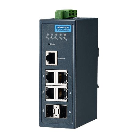 EKI-7706G-2F-AE - 4GE + 2SFP Managed Ethernet Switch