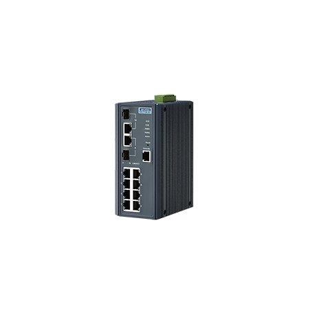 EKI-7710E-2CI-AE - 8FE + 2G Combo Managed switch w/Wide te