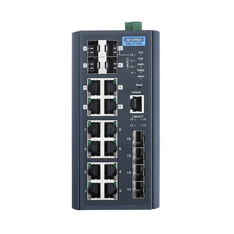 EKI-7716G-4F4CI-AE - 8GE + 4SFP + 4G Combo Managed Switch w/