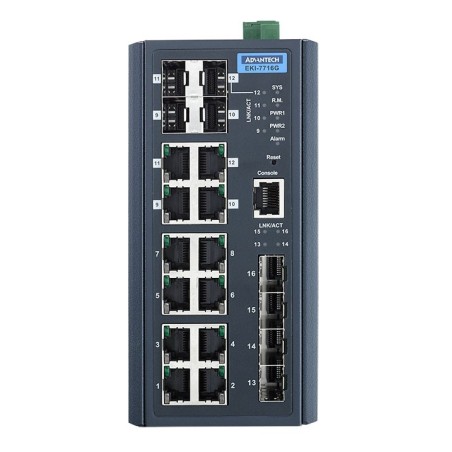 EKI-7716G-4F4CI-AE - 8GE + 4SFP + 4G Combo Managed Switch w/